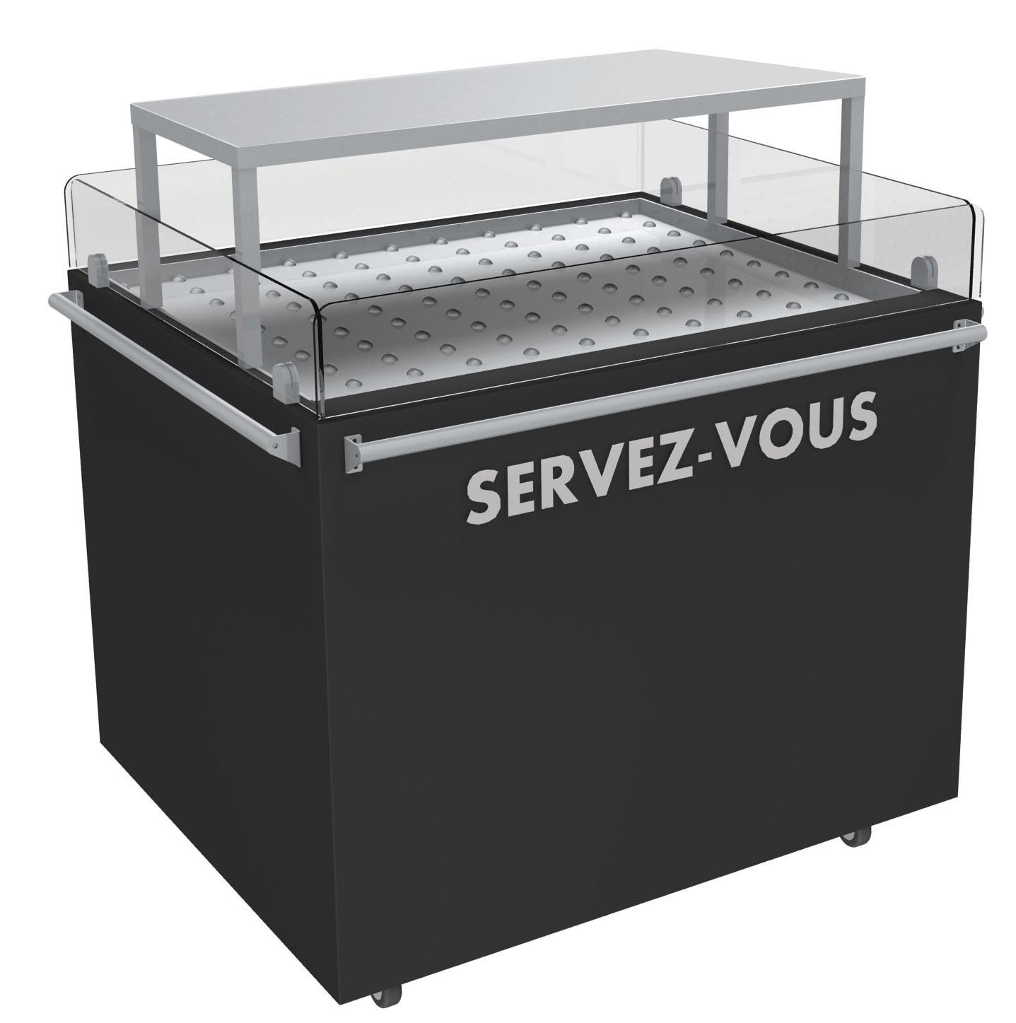 Îlot chauffant pour la vente de 20 poulets sous coque 1125x950x860 mm - L2G